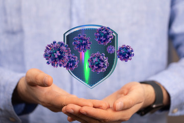 flu virus attack digital 3d  epidemic.