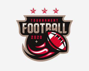 American football  logo design. Rugby emblem tournament template editable for your design.