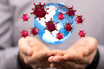flu virus attack digital 3d  epidemic.