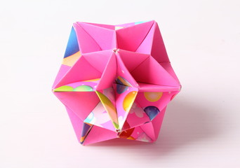 Close up Colorful Geometric Origami Ball