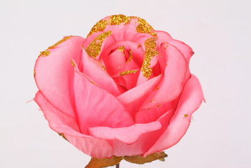 PInki colorful textile rose closeup