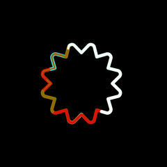 Symbol certificate from multi-colored circles and stripes. Red, brown, blue, white