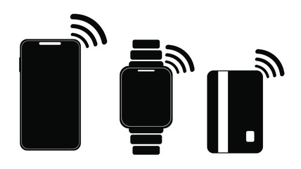 contactless card icon on white background