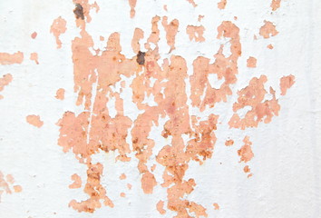 Closeup of peeling painted wall