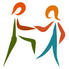 handshake when meeting, dance or game, two people