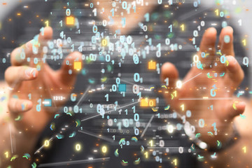 data code binary concept 3d