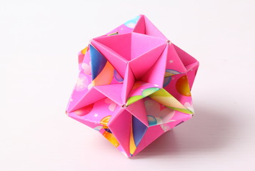Close up Colorful Geometric Origami Ball