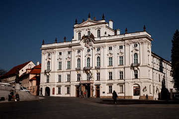 Fototapeta na wymiar White Palace building in Prague