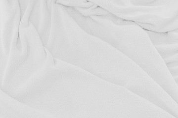 White fabric texture background. Abstract wave canvas surface.