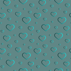 Naklejka na ściany i meble Seamless vector pattern.A creative design concept in the form of gradient hearts for Modern background. For greeting cards celebration day, banners, web, print, packing. Stylish monochrome backdrop.