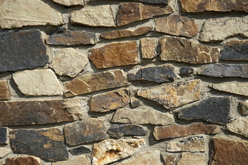 Background texture of an old wall built of different stone
