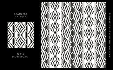 Geometric seamless pattern. Black design on a light background. Trendy textile, fabric, wrapping. Modern stylish abstract texture. Vector illustration.
