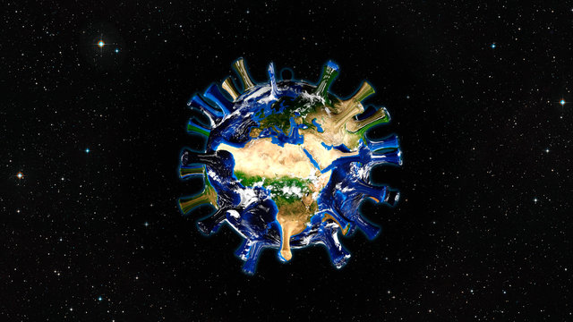 Coronavirus Earth-shaped Africa Europe region