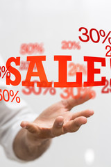 Discount and commission concept 3d