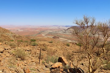 Namibian landscape in desert.