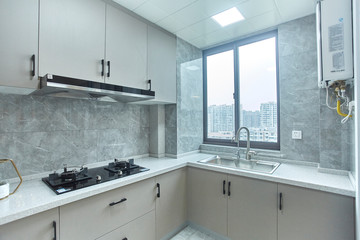 Renovated kitchen in model home