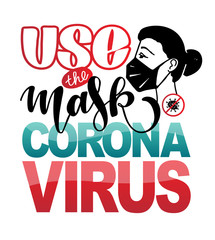 Coronavirus lettering protection banner.Pandemic stop Novel Coronavirus outbreak covid-19 2019-nCoV . Travel or vacantion warning. Protective mouth cap mask.