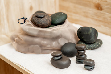 Set of massage stones.