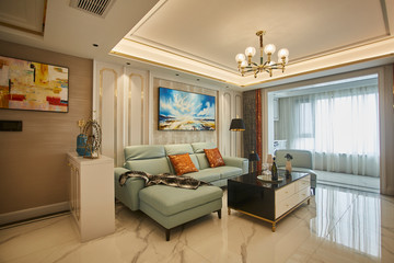 Living room in renovated model room