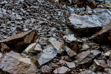 Mountain stones as various minerals