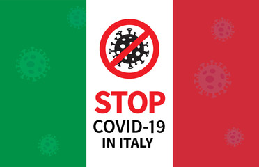 Obraz na płótnie Canvas Stop coronavirus spreading in Italy. Vector illustration