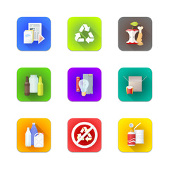 various recycle waste management set.