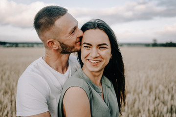 Obraz premium Love story of the beautiful young man and woman