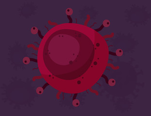 Corona Virus 2020. covid-19.vector illustration. Red shape of virus