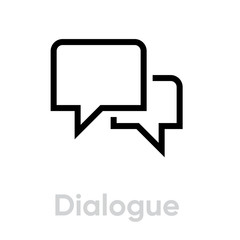 Naklejka premium Dialogue chat message icon. Editable line vector.