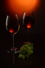 glass of wine studio shooting