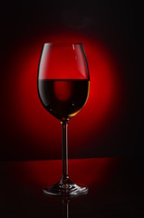 glass of wine studio shooting