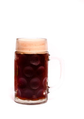 Variety of different beers, of different colors and alcoholic strengths in different shaped glasses...
