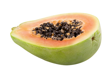Papaya fruit isolated on white background