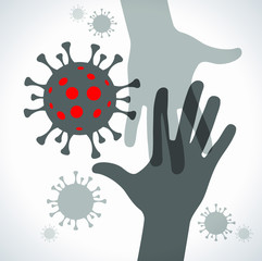 Modern medical WEB BANER. Coronavirus background. Virus Cell Icon. Stop corona virus concepts.