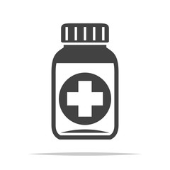 Bottle of medicine icon vector isolated