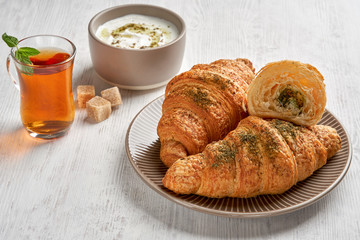 Croissants with zaatar  and labaneh