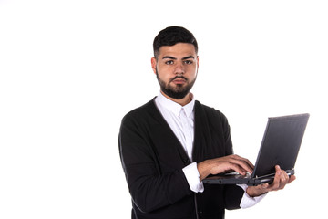 Young attractive student with a beard.