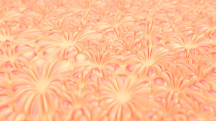 Abstract pink cream flowers wall pattern