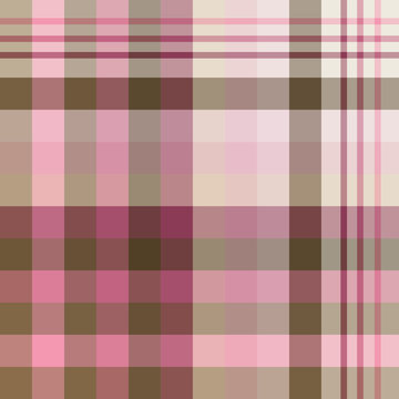 Seamless pattern in great brown and pink  colors for plaid, fabric, textile, clothes, tablecloth and other things. Vector image.