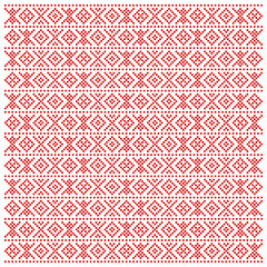 Traditional Macedonian folk pattern with red figure