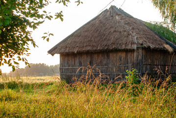 Fototapeta na wymiar wooden abandoned farm in the countryside