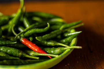 red and green chillies