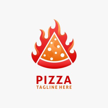 Hot pizza logo design 