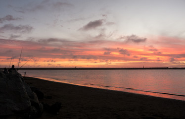 Obraz premium Sunset in the harbor