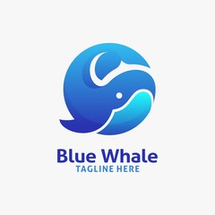 Circle whale logo design - obrazy, fototapety, plakaty