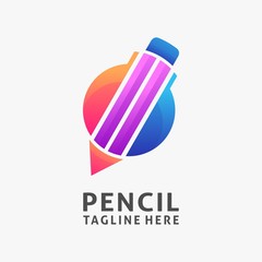 Colorful pencil logo design