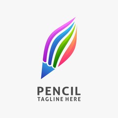 Colorful pencil logo design