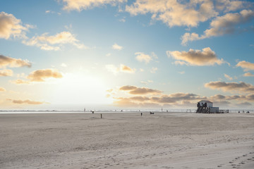 Stilt houses on the beach of St Peter-Ording