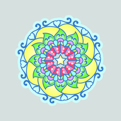 Vector hand drawn doodle mandala. Vintage decorative elements. Oriental pattern, vector illustration. Islam, Arabic, Indian, moroccan,spain, turkish, pakistan, chinese, mystic, ottoman motifs.