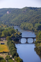 Fototapeta na wymiar View of the valley of the Dordogne River from Beynac-et-Cazenac Castle, Aquitaine, France